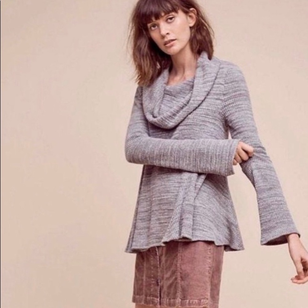 Anthropologie Postmark Peplum Cowl Sweater